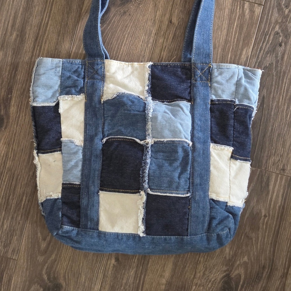Lee x Kacey Musgraves Patchwork Tote Denim Bag Western Cowgirl Y2K Blue - Picture 7 of 10